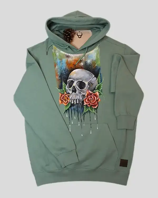 Abstract Vision, hand-painted hoodie by Bighornns — alternate view